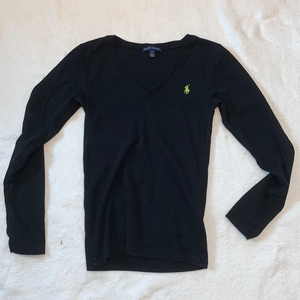 Ralph Lauren black v neck‎ top